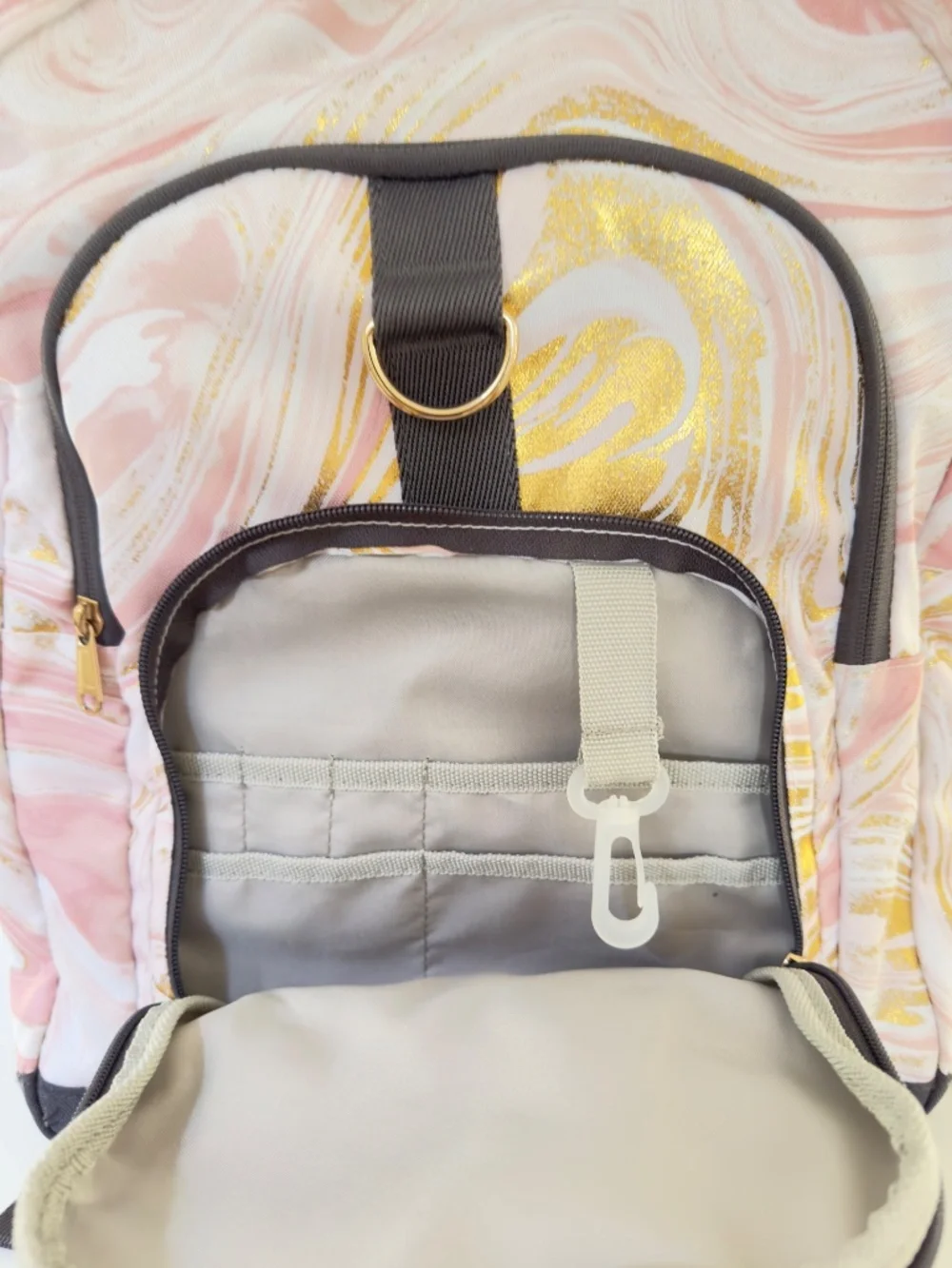 Pottery Barn Backpack Lunchbox Set Blush Gold Marble XL